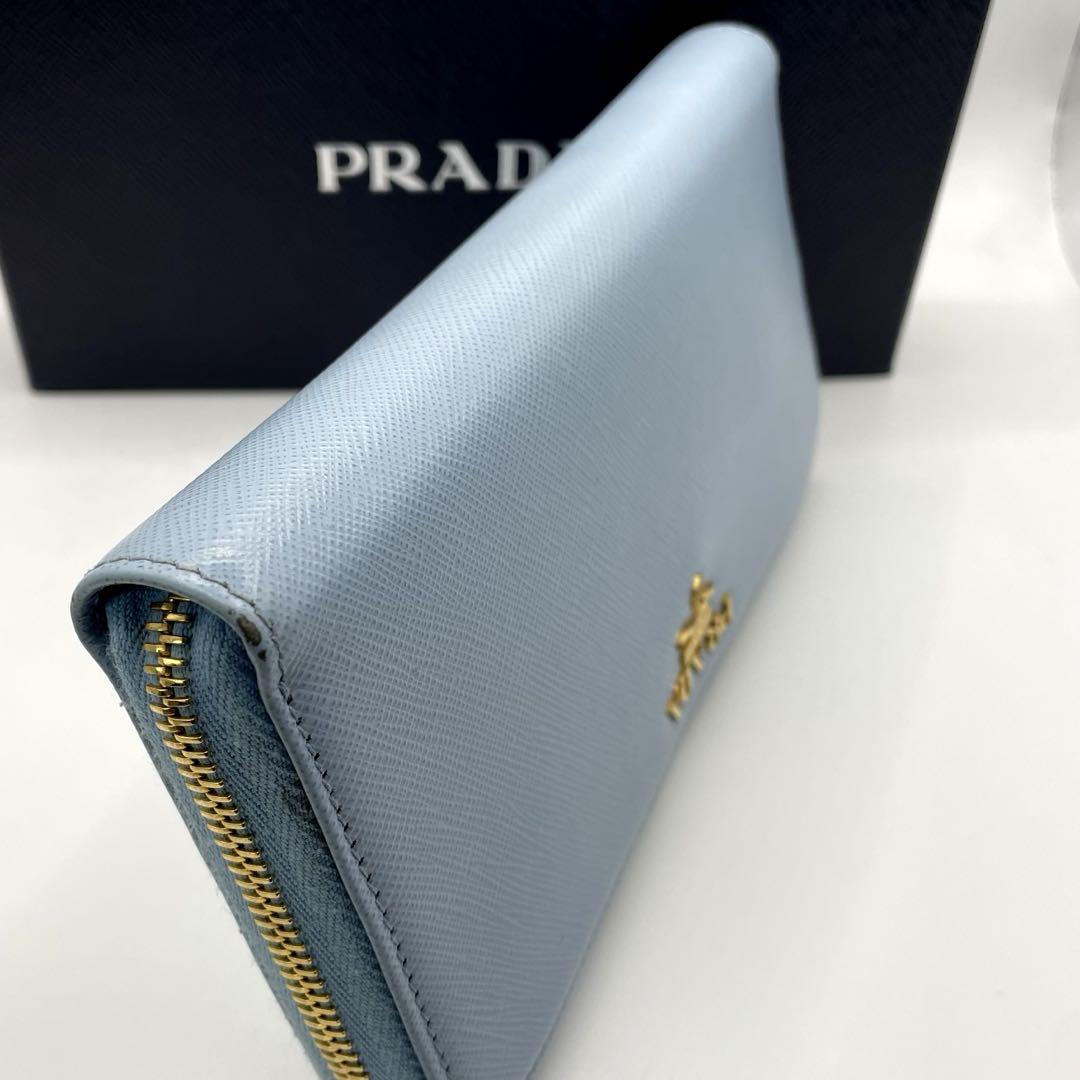 PRADA プラダ　サフィアーノレザー 長財布 ライトブルー