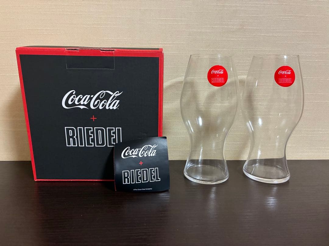 Coca-Cola RIEDEL ガラスコップ2セット新品、♥