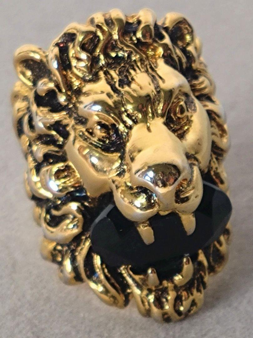 Gucci グッチ ライオンヘッド リング カラーストーン ゴールド 10号