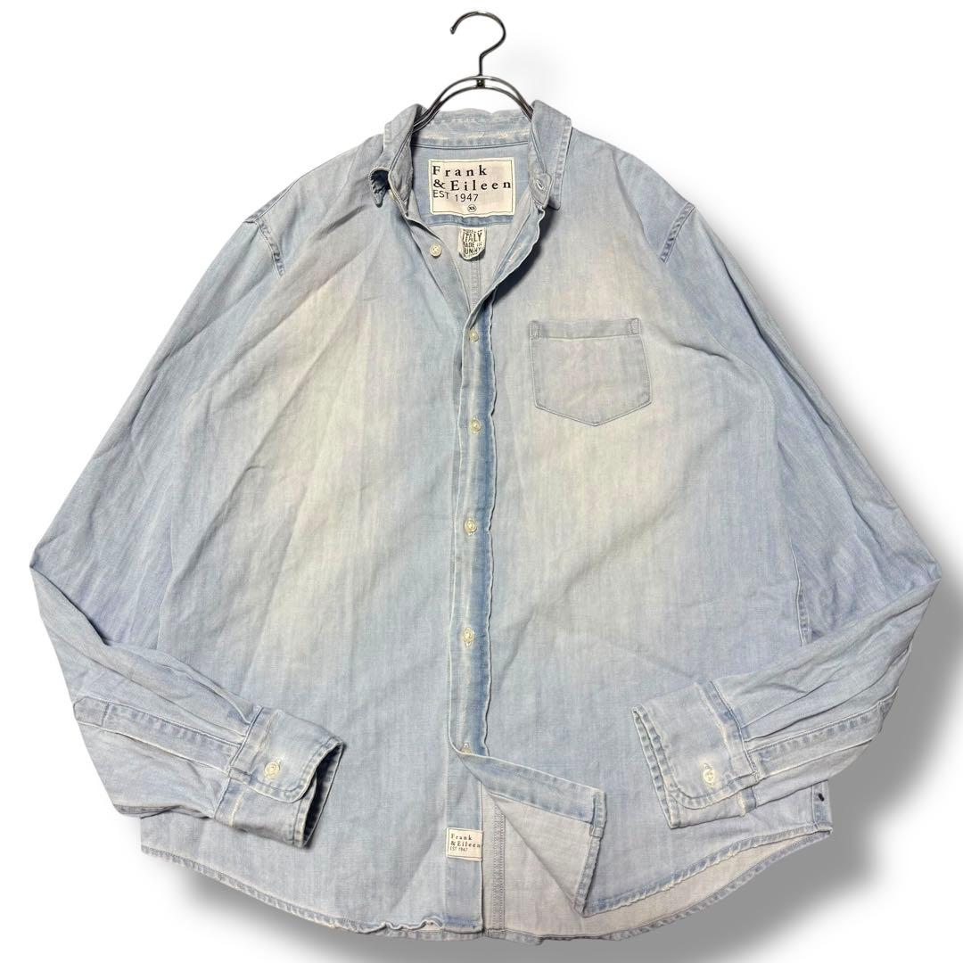 【美品】フランク&アイリーン LUKE デニムシャツ ストーンウォッシュ M相当