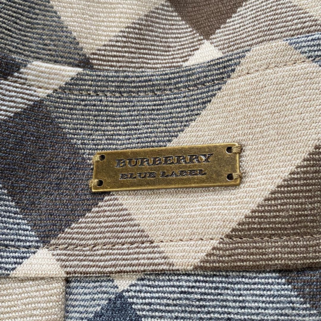 BURBERRY BLUE LABEL 総柄 プリーツ ワンピース 38 M - ひざ丈