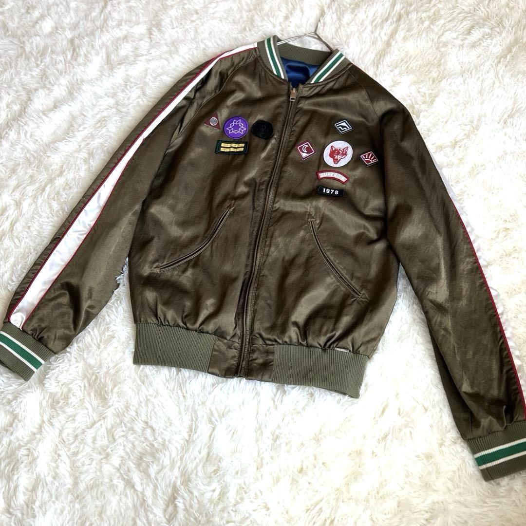レア】DIESEL スカジャンS カーキ リバーシブル ワッペン-即納在庫有