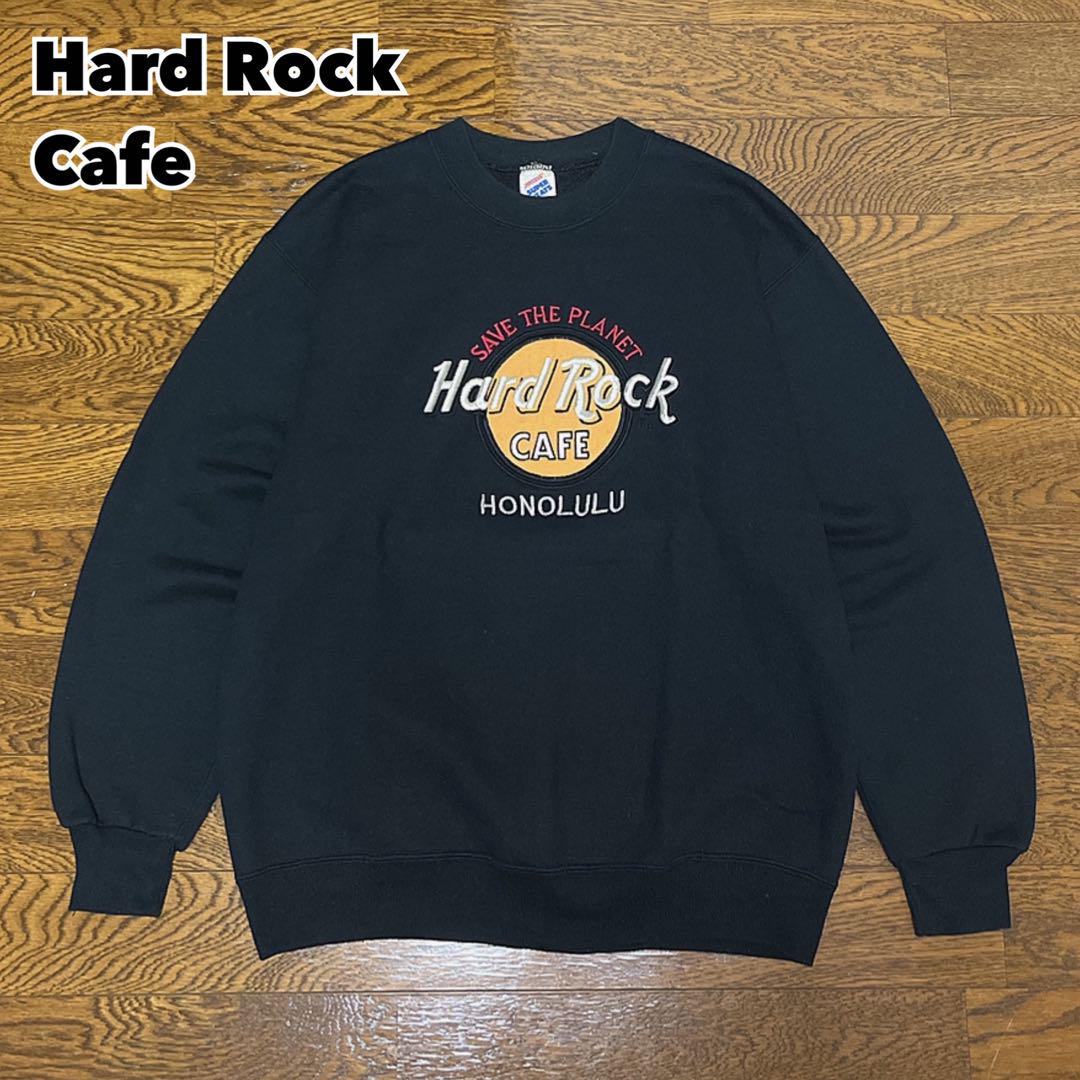 80s USA製 Hard Rock Cafe スウェット トレーナー 黒 L