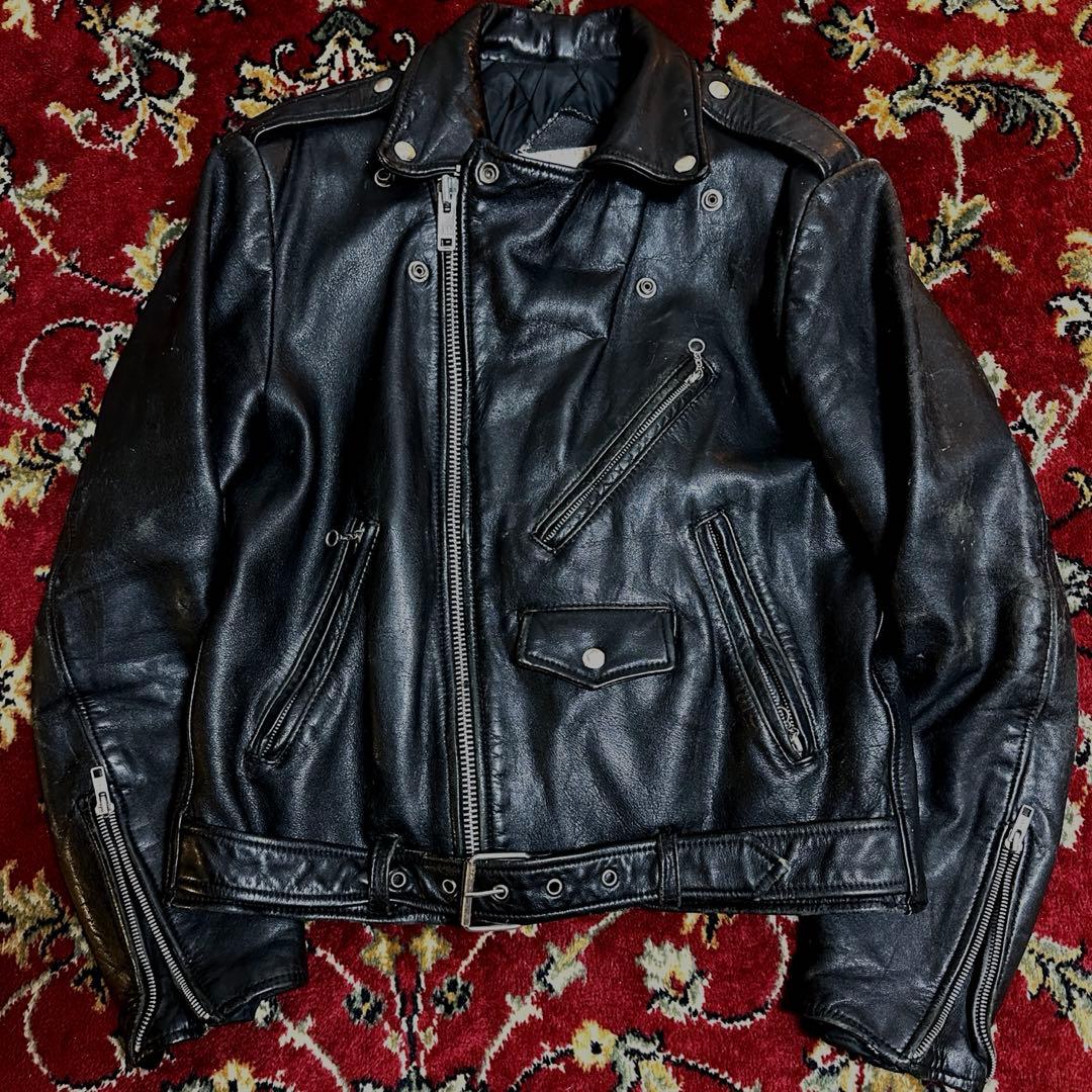 ヴィンテージ schott 型 ダブル レザー ライダース ジャケット 90s