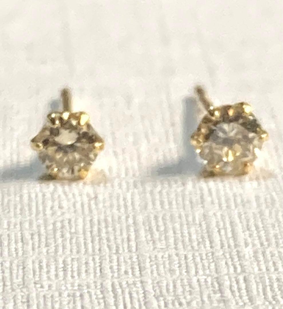えみこ様 計0．2ct K18 天然 ダイヤモンドピアス 刻印有り 本物