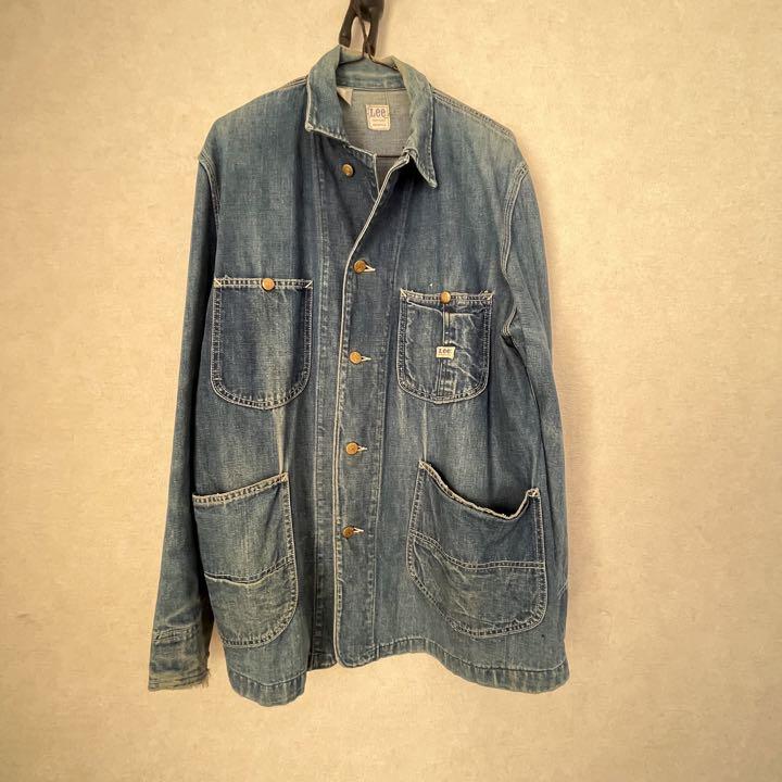 lee カバーオール 古着 リー ヴィンテージ ダメージ ヒゲ ブルゾン