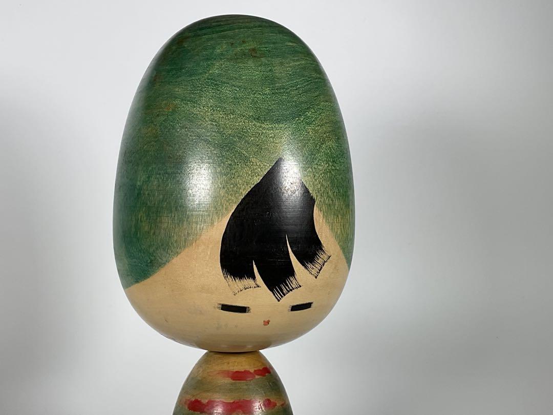 渡辺正雄　クローバー　高さ約29ｃｍ　創作こけし　内閣総理大臣賞受賞作家