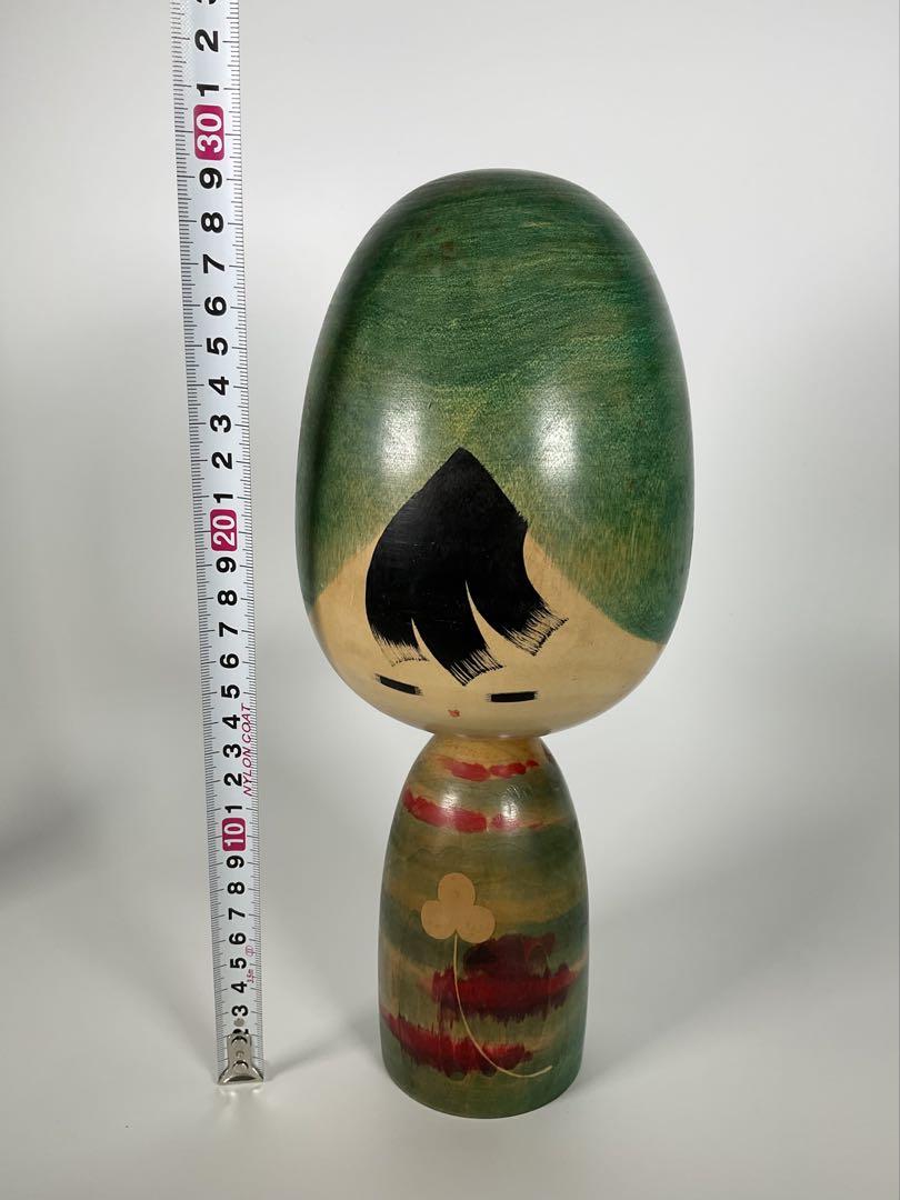 渡辺正雄　クローバー　高さ約29ｃｍ　創作こけし　内閣総理大臣賞受賞作家