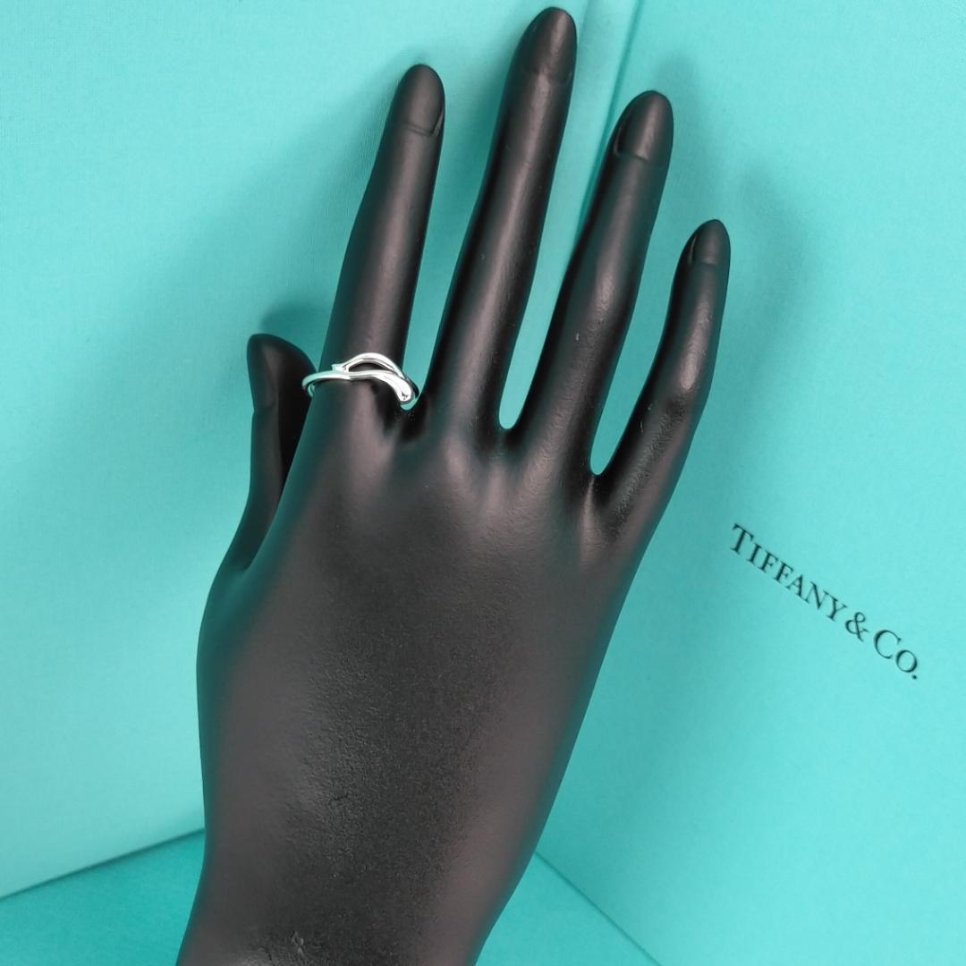 ★【TIFFANY&Co.】ティアドロップ　ウェーブ　リング　１３号　1348