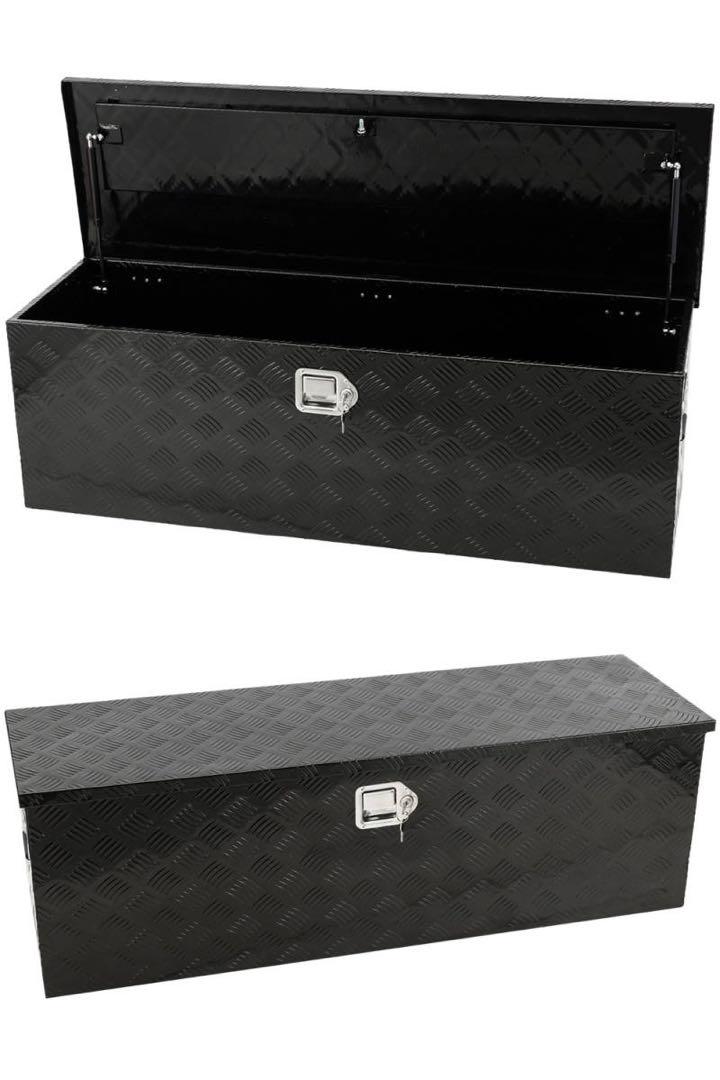 【新品】アルミ荷台ボックス 160L 鍵付 エアダンパー付 防雨 大型 黒