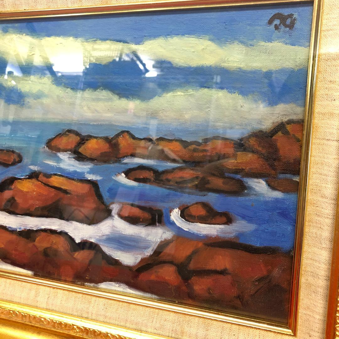 油彩画 風景画 サイン入り 額装 0019 - メルカリ