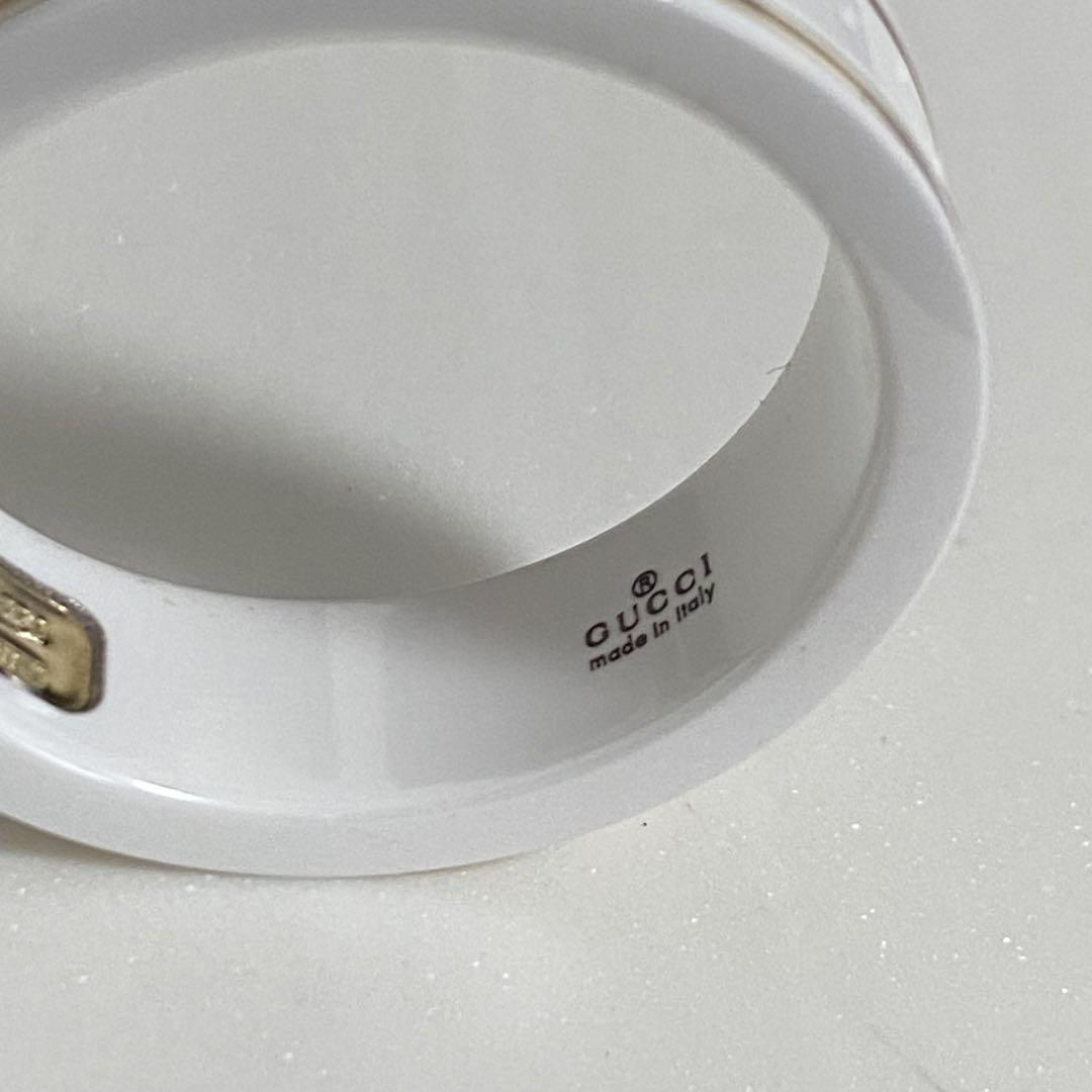 GUCCI 新品同様品　K18×WHセラミックICONリング　AU750 23号