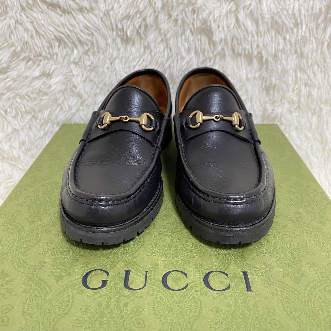 美品】GUCCI ホースビットローファー ブーツ 黒 金 35