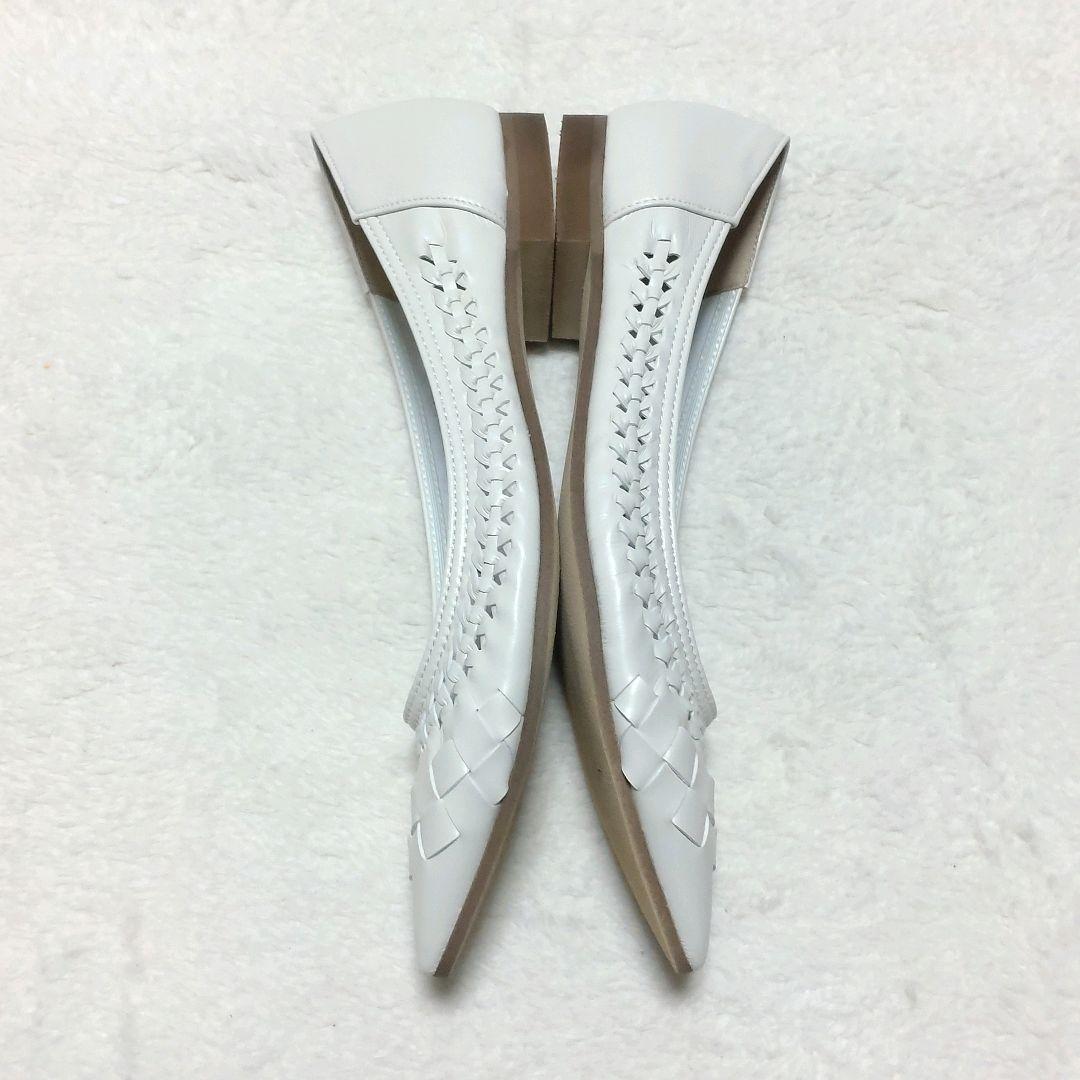 未使用美品　ルタロン サシメッシュフラットシューズ 軽量 白 24.5