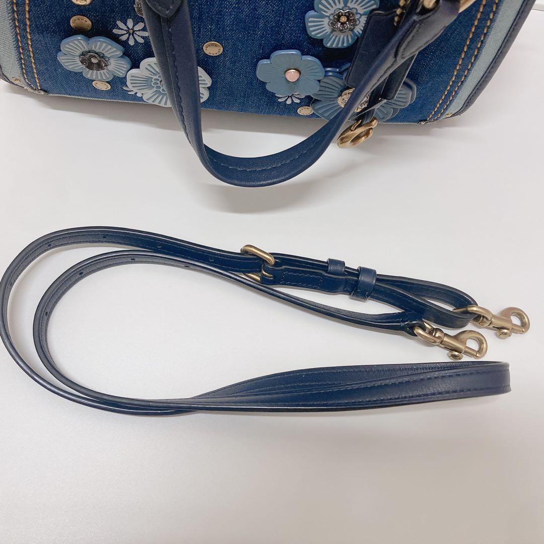 COACH コーチ ドリーマー ティーローズ デニム ハンドバッグ 2way