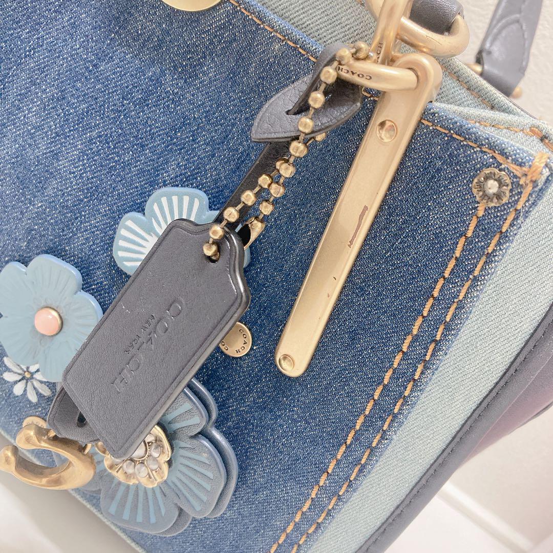 COACH コーチ ドリーマー ティーローズ デニム ハンドバッグ 2way