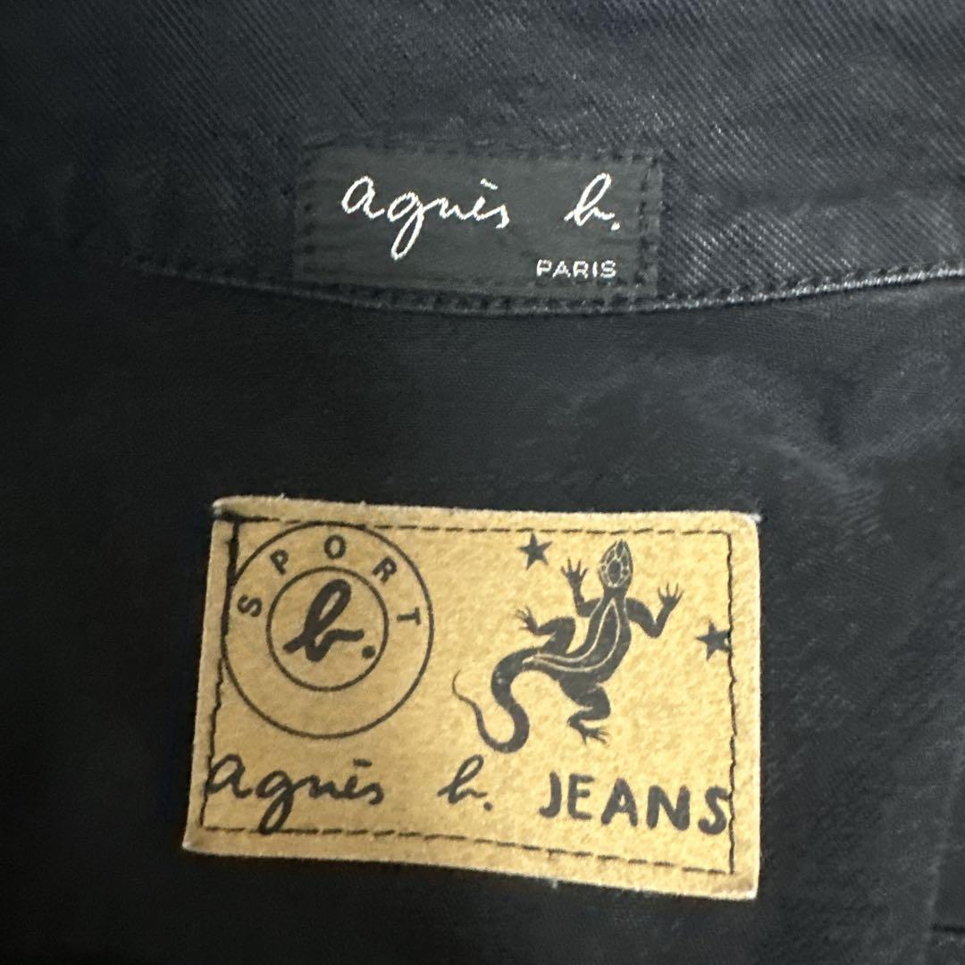 90s archive agnès b. リザードブラックデニムジャケット1短丈 agnès b. ブラックデニムジャケット 短丈 - メルカリ