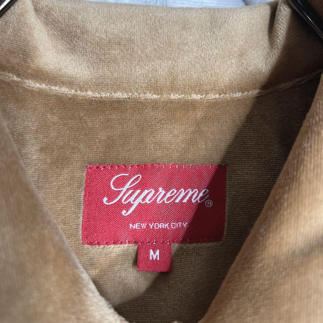 !! シュプリーム ✈︎ベロア 刺繍 半袖シャツ ゆるだぼ 重ね着M・SUPREME GULLKHAN_COM