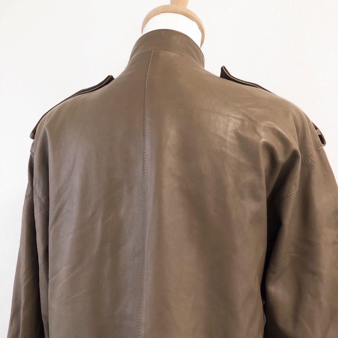 【美品】クリスチャンオジャール　レザーコート　レザージャケット　羊革　ブラウンM 美品】クリスチャンオジャール レザーコート レザージャケット