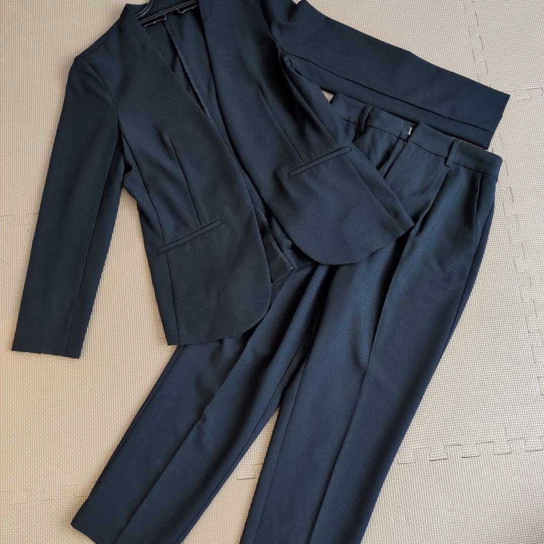 リネンライクポリエステル ジャケット　パンツ　上下　セットアップ　スーツ