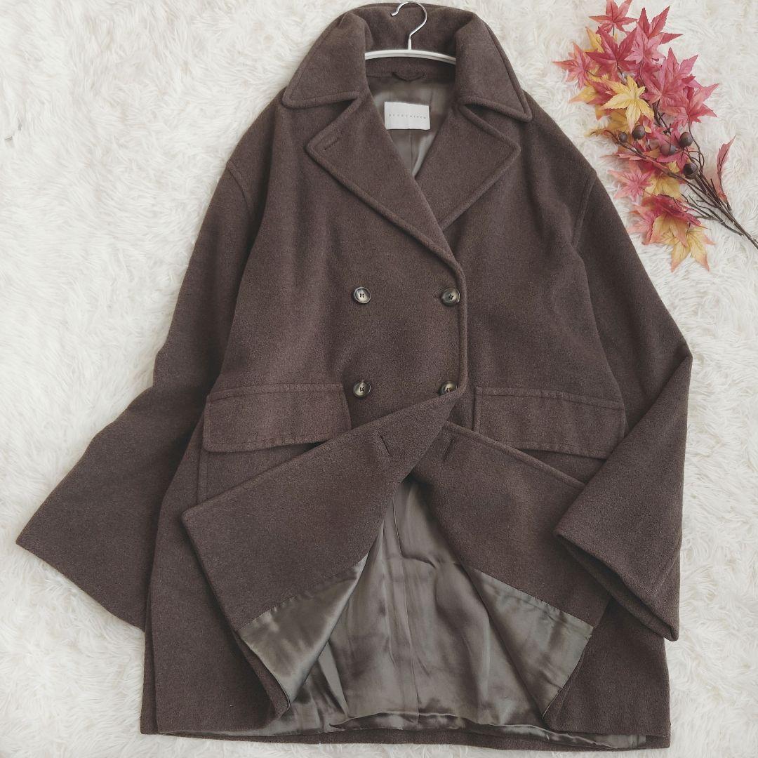 マックスマーラ ヴァージンウール＆アンゴラ ダブルブレストコート 40