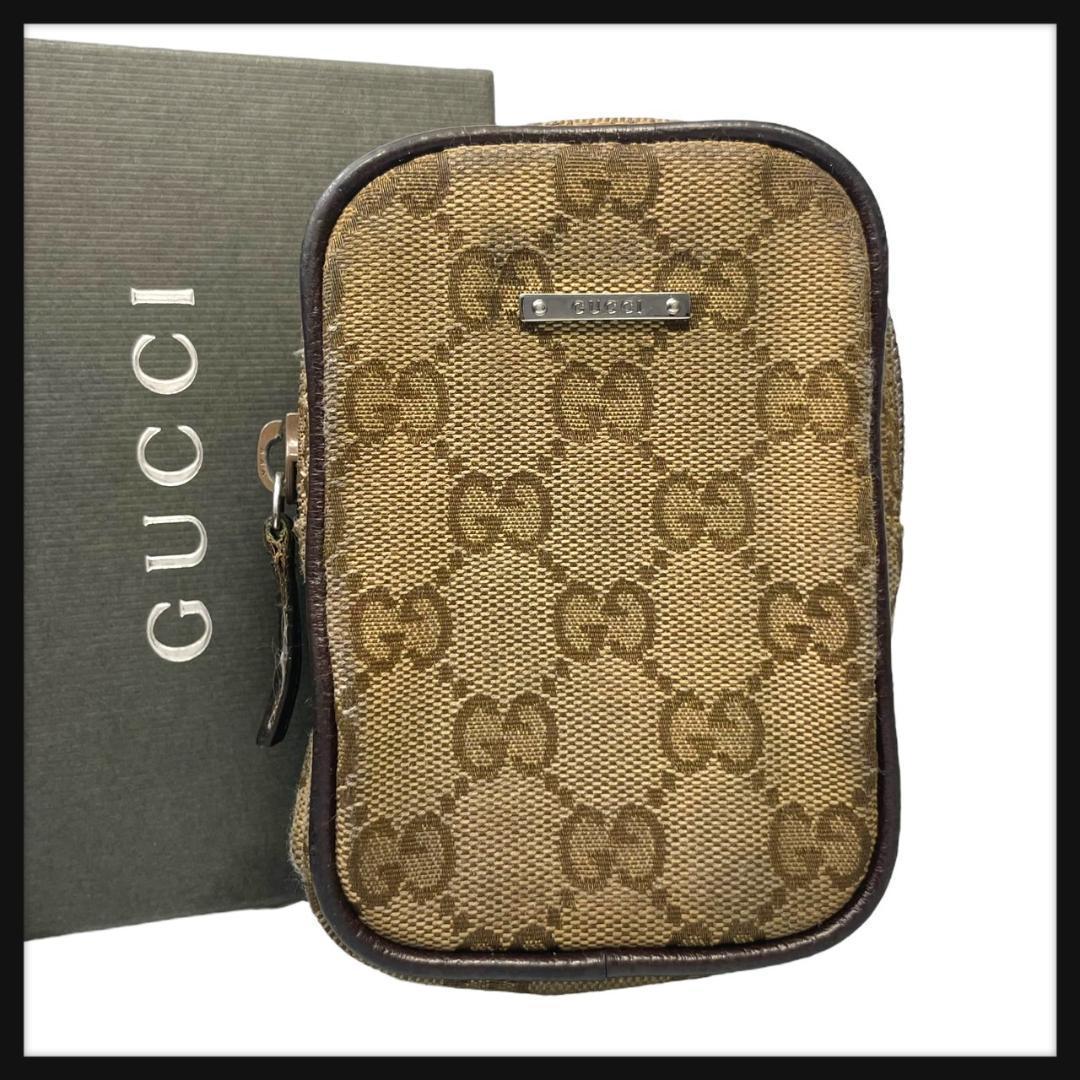 GUCCI グッチ シガレットケース GGキャンバス ラウンドファスナー