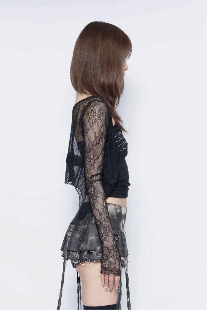 トップス theredthread S split lace tops THEREDTHREAD / ザレッドスレッド】S split lace tops