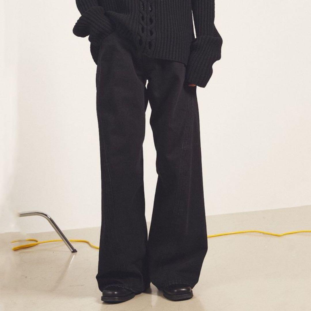 極美品 NVRFRGT 3D Twisted Wide Leg Jeans