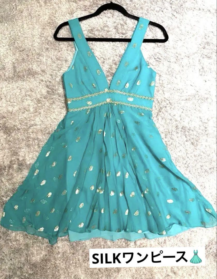 USサイズ2 SILK ワンピース