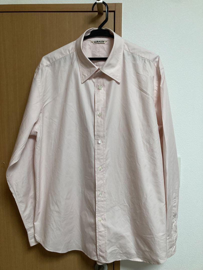 AURALEE HIGH COUNT FINX OX SHIRT PINK 5