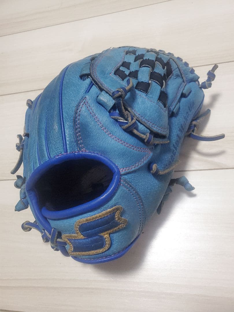 SSK 青色 軟式少年野球グローブ ピッチャー兼内野手用 ブルーやや傷や汚れあり