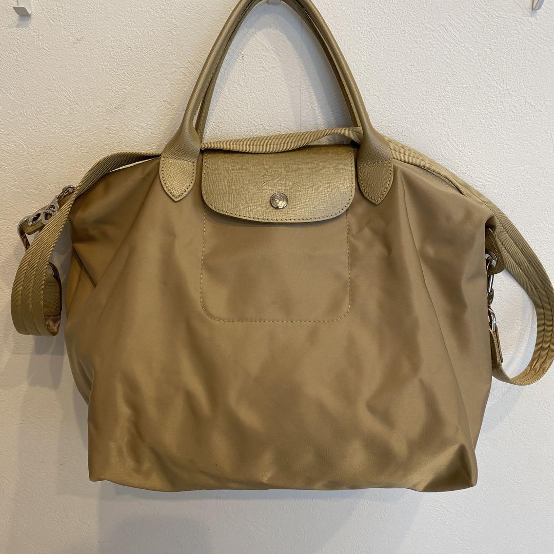 美品‼️ロンシャンLongchamp ル・プリアージュ ベージュショルダー M