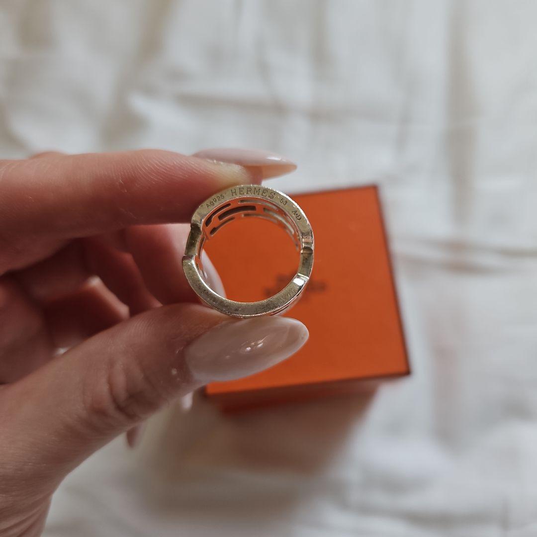 HERMES シルバー チェーンリング