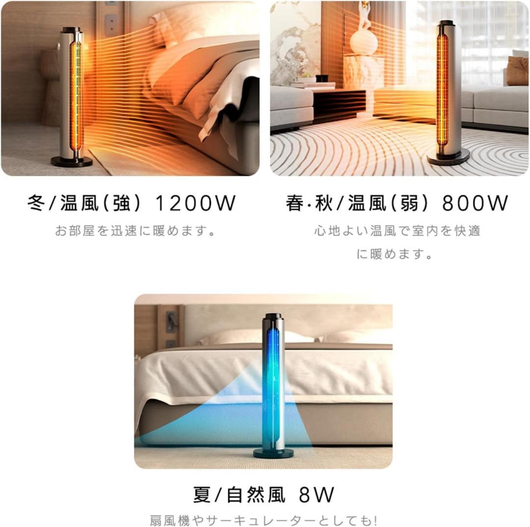 セラミックヒーター 速暖ヒーター　1200W タワー型　ファンヒーター