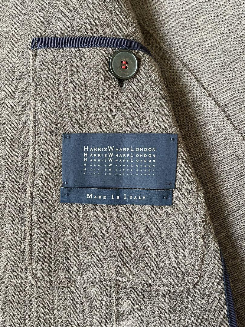お気に入りの 新品】HARRIS WHRFLONDON ウールニットジャケット サイズ44 ジャケット・アウター