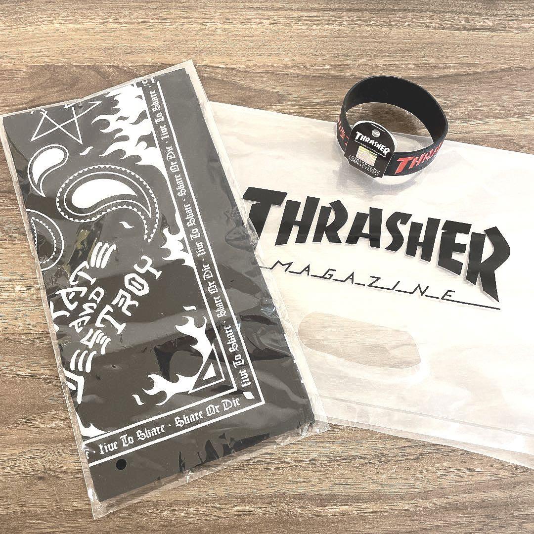480円 最高品質の THRASHERスラッシャー バンダナ リストバンド ブレスレット