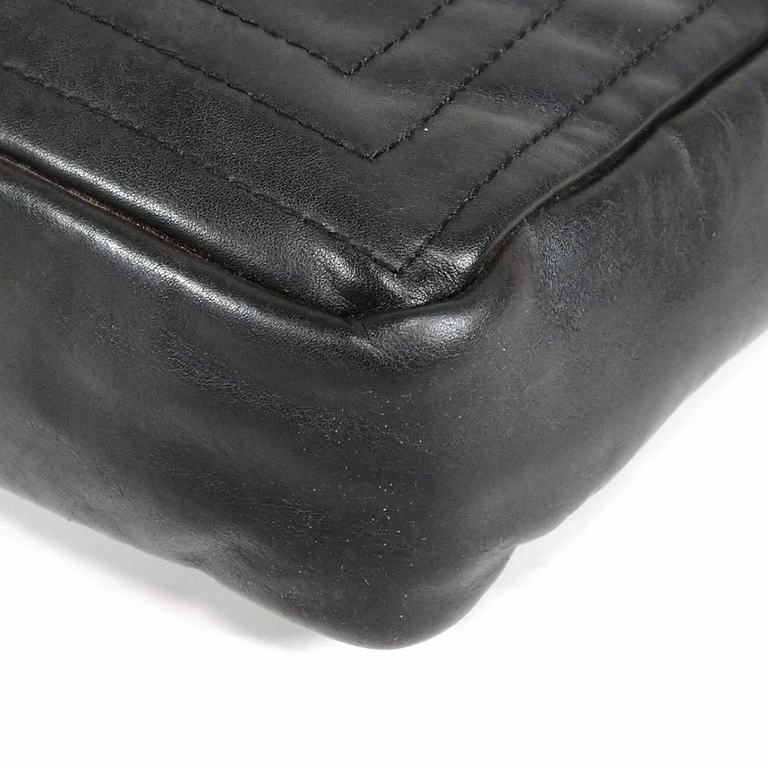 プラダ オールドプラダ 本革レザー ステッチデザイン ショルダーバッグ 黒