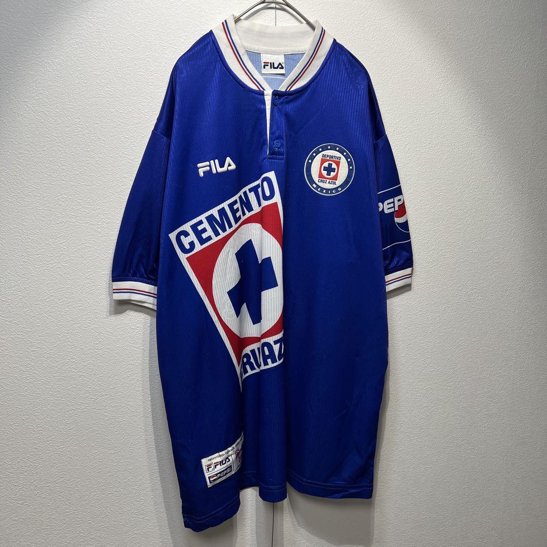 【US規格】希少 FILA DEPORTIVO CRUZ AZULサッカーシャツ