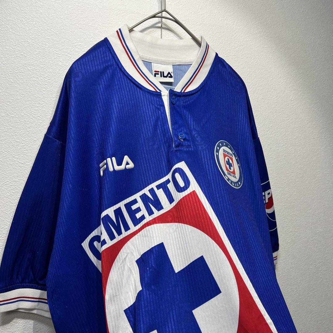 【US規格】希少 FILA DEPORTIVO CRUZ AZULサッカーシャツ