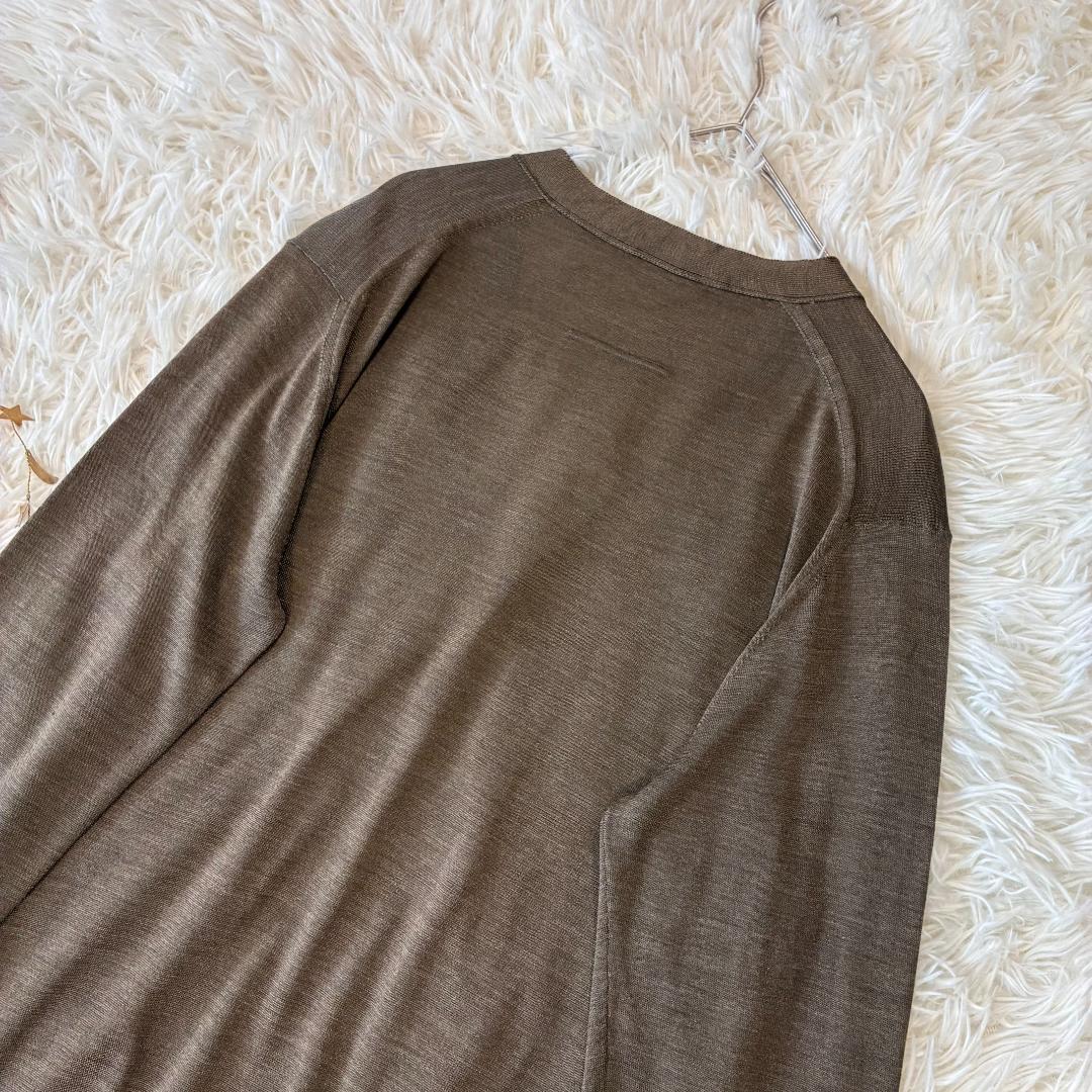 美品　SLOANE スローン♡18G天竺シルクVカーディガン　2 オーバーサイズ