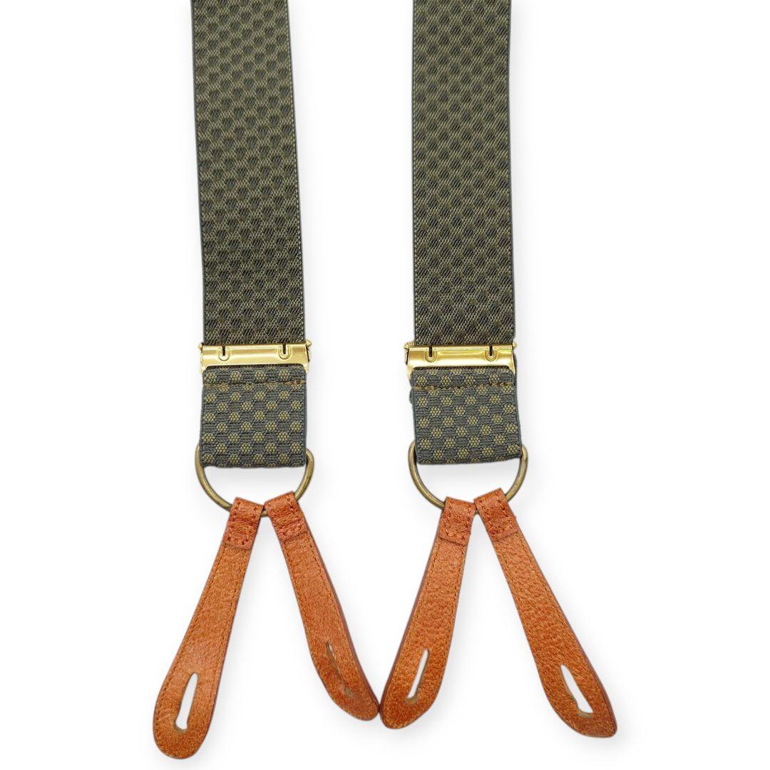 極美品】dapper's ダッパーズ ドット柄 オリーブ 吊り