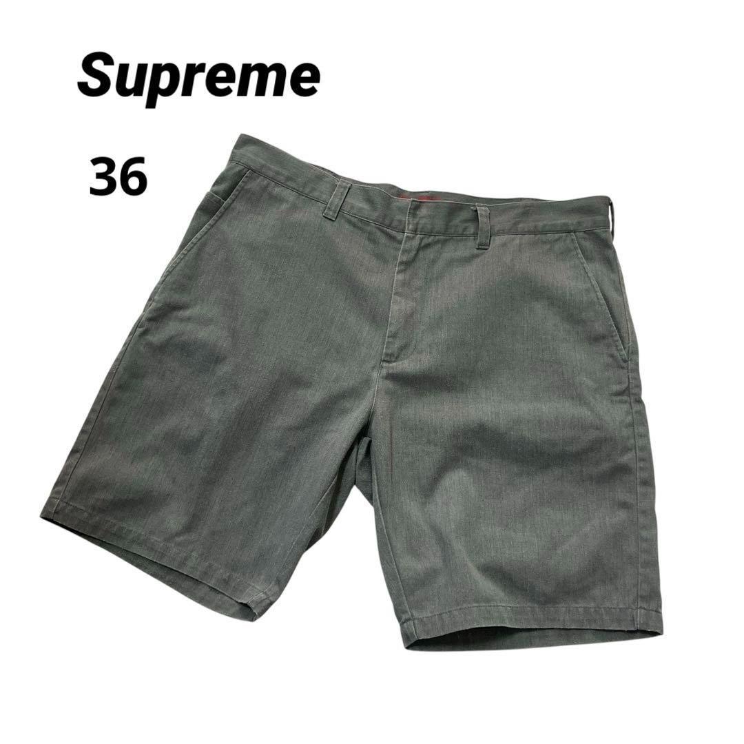 Supreme ハーフパンツ グレー サイズ36 ポケット5つ　シンプルデザイン