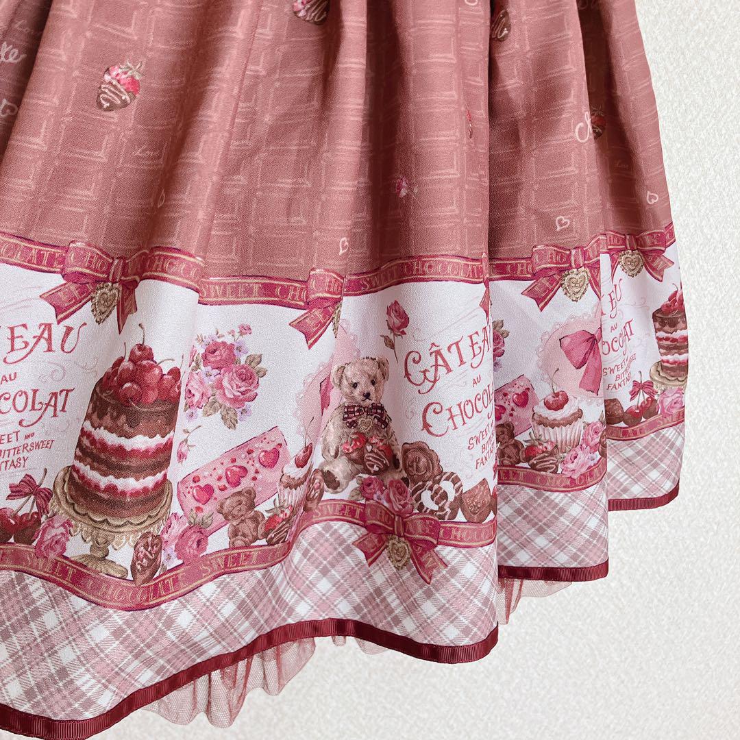 美品✨ LIZ LISA リズリサ ショコラ柄 ベア ワンピース フリル