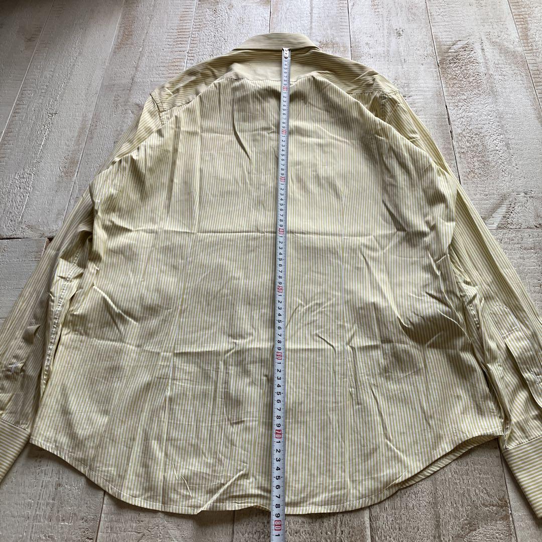 フレッドペリー 長袖シャツ XL ストライプ イエロー イタリア製