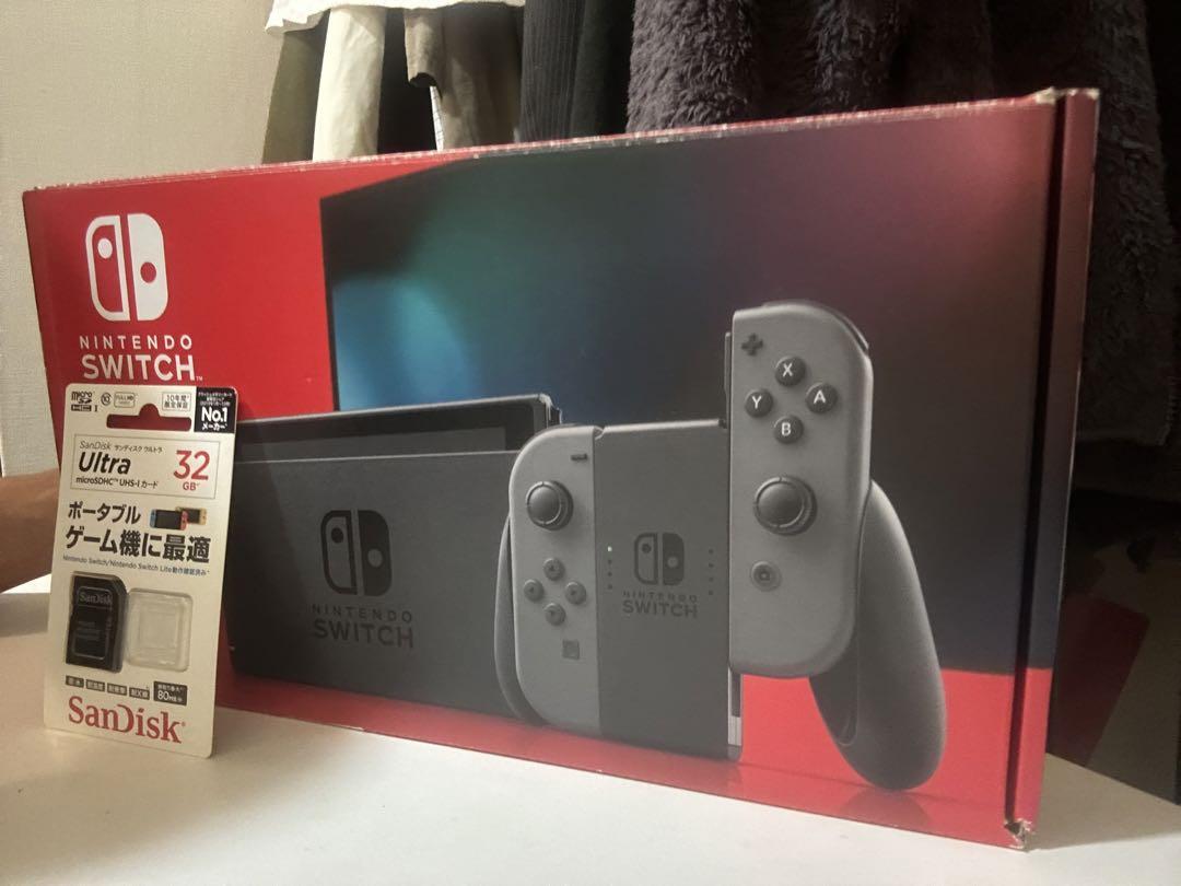 Nintendo Switch 本体 グレー 32GB microSDカード付き