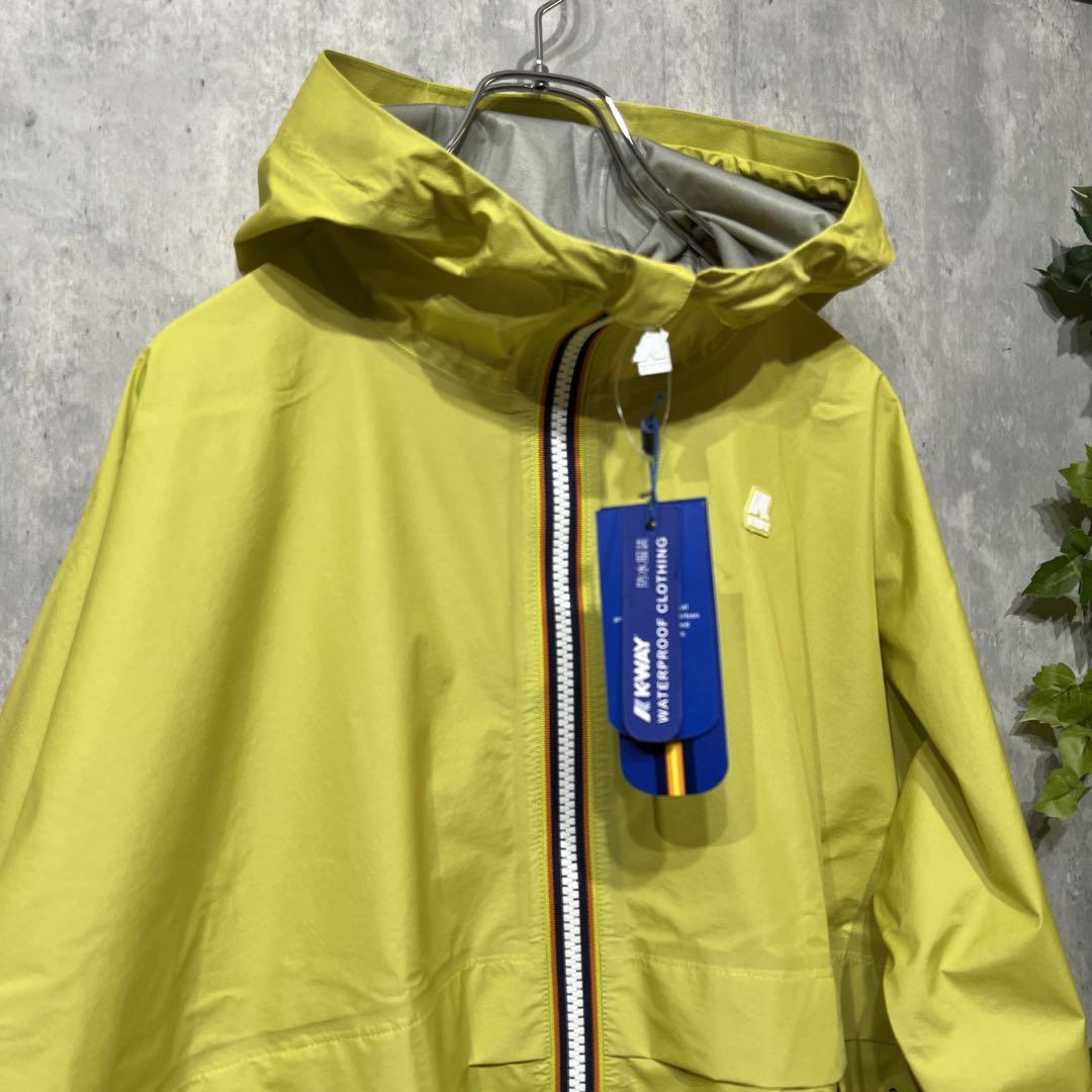 【新品定価8.3万】K-WAY フーデッドジャケット アシッドグリーン　L