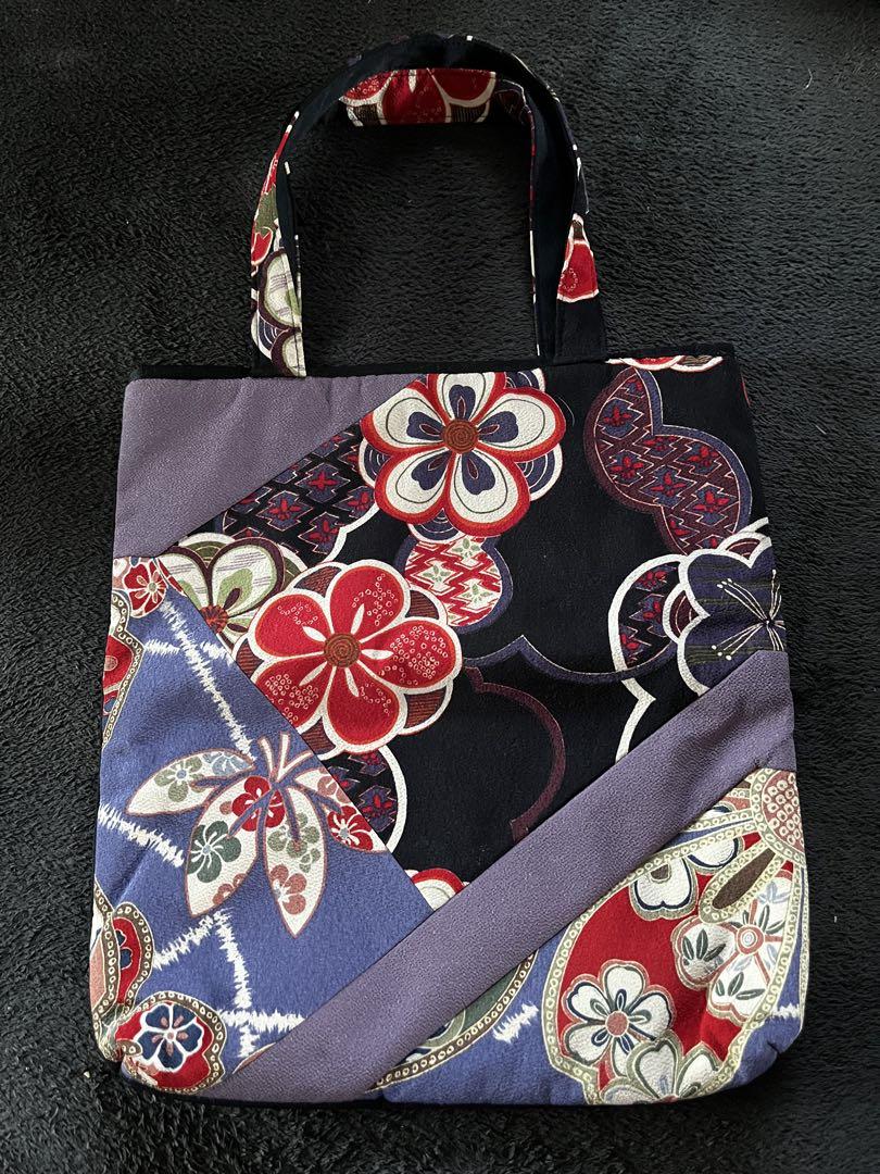 ハンドバッグ　赤い花柄刺繍　パッチワーク バッグ パッチワーク 花柄 - メルカリ