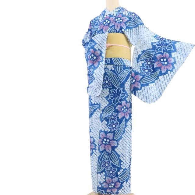 Y1163◆美品未着用 有松鳴海絞り 綿 手縫い 高級浴衣 洗える夏着物