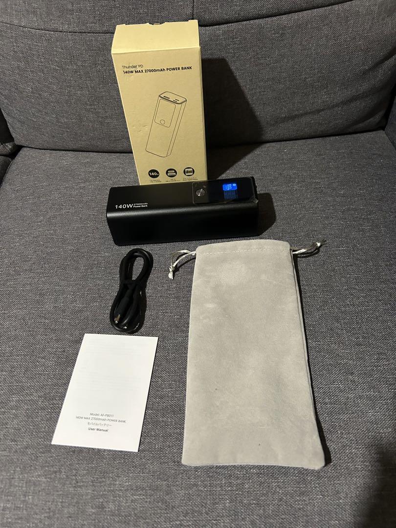 Alfox　モバイルバッテリー 140w 27000mAh ブラック