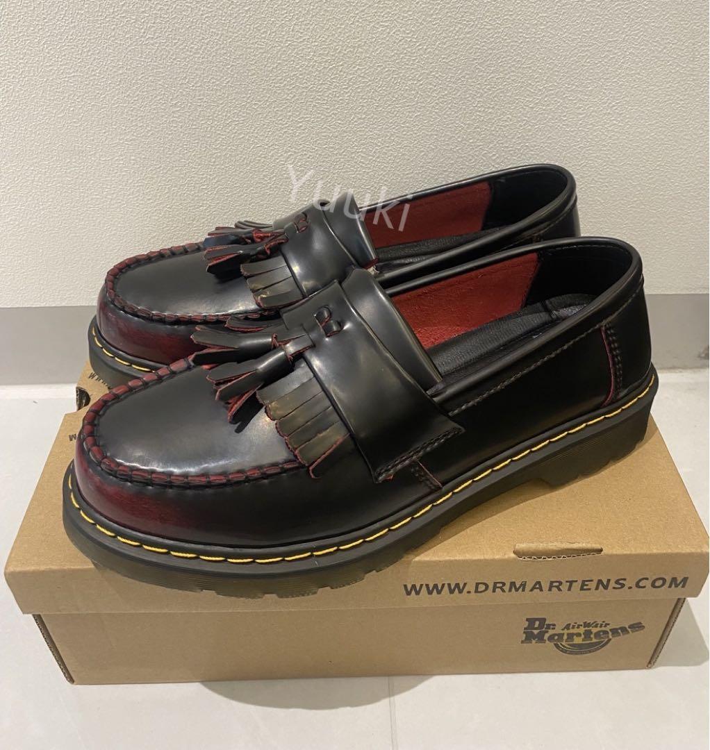 Dr. Martens フリンジ付きローファー 黒赤 26cm